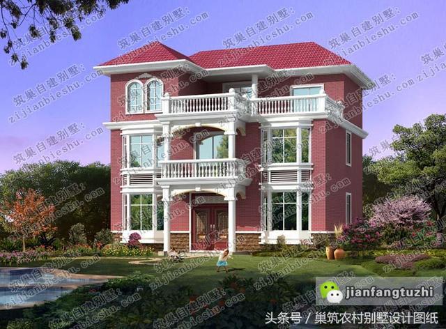 5款十分受歡迎的三層農村自建房（全套）施工效果圖，占地面積約130㎡