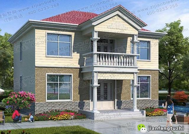 5款二層占地120㎡左右農村別墅全套設計施工圖，造價都在30萬以內