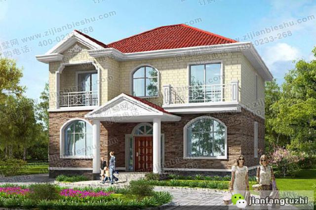 5款二層占地120㎡左右農村別墅全套設計施工圖，造價都在30萬以內