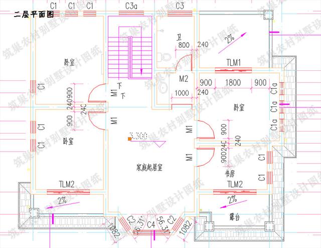 5款二層占地120㎡左右農村別墅全套設計施工圖，造價都在30萬以內