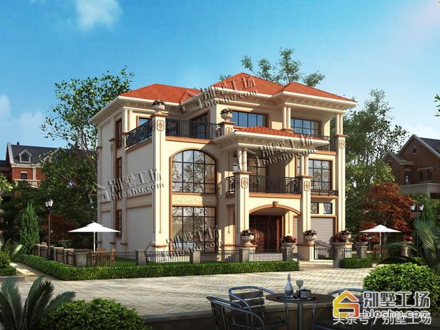新農(nóng)村三層簡歐式別墅設(shè)計圖，很適合農(nóng)村家庭建造