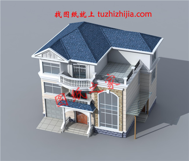 漂亮的農村三層小樓房設計圖，簡單大氣，帶車庫