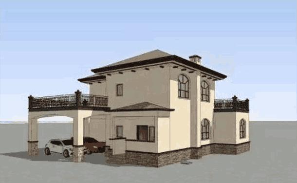 這款別墅設計圖，算是今年二層別墅中的黑馬，設計感十足