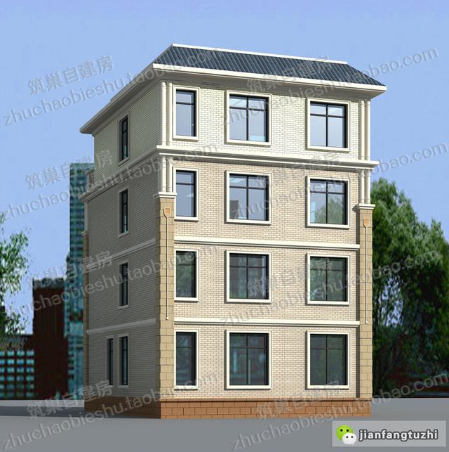 四層帶露臺花園+套房農村自建房設計施工效果圖，戶型十分大氣