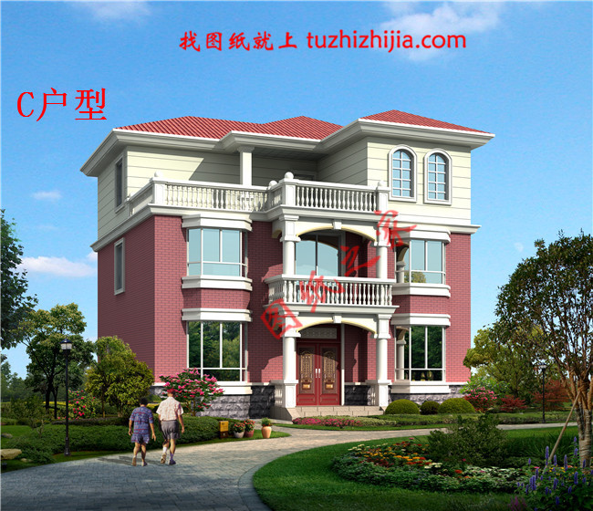 農村二層半別墅設計圖，簡單實用，造價低