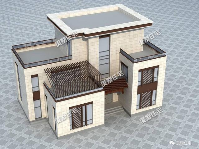 不規(guī)則宅基地建的中式別墅設(shè)計圖，開間10.74米，進(jìn)深17.64米，造價40萬