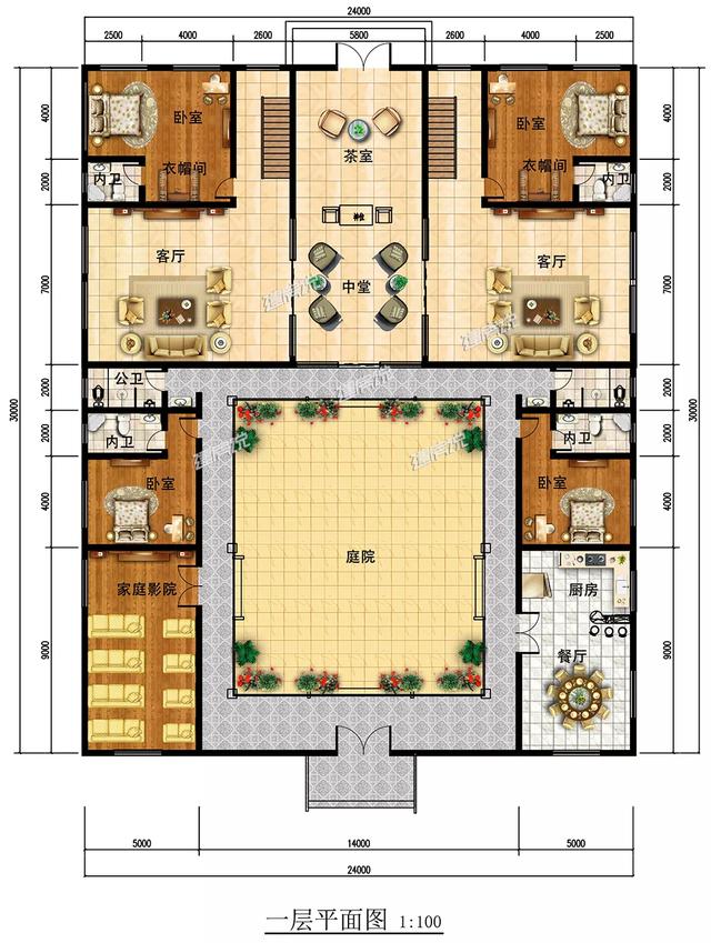 中式四合院別墅設計圖，建棟好別墅，造福幾代人