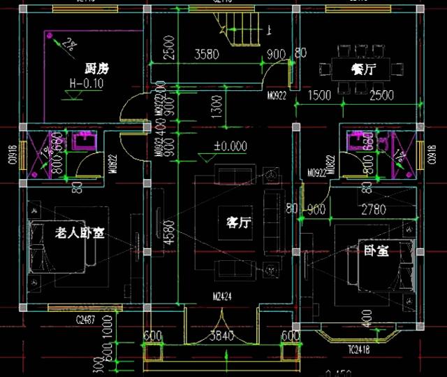 四層農村自建房設計圖，磚混結構，面積大，生活舒適