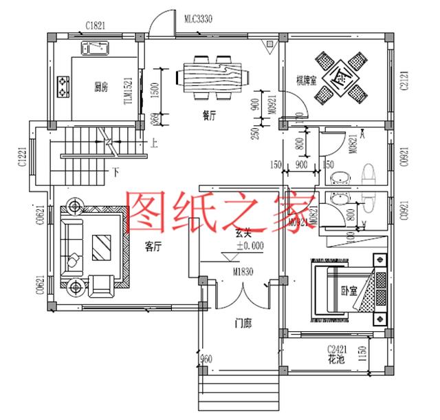 農村四層別墅設計圖，層數多，空間大，適合人口多的家庭