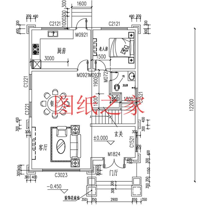 農村四層別墅設計圖，層數多，空間大，適合人口多的家庭