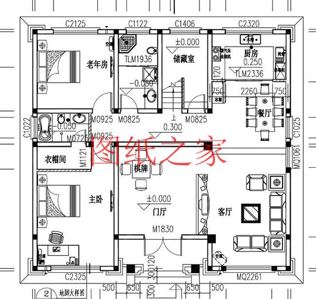 農村四層別墅設計圖，層數多，空間大，適合人口多的家庭