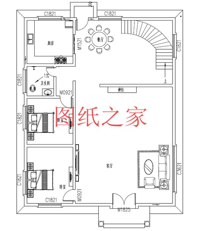 農村四層別墅設計圖，層數多，空間大，適合人口多的家庭