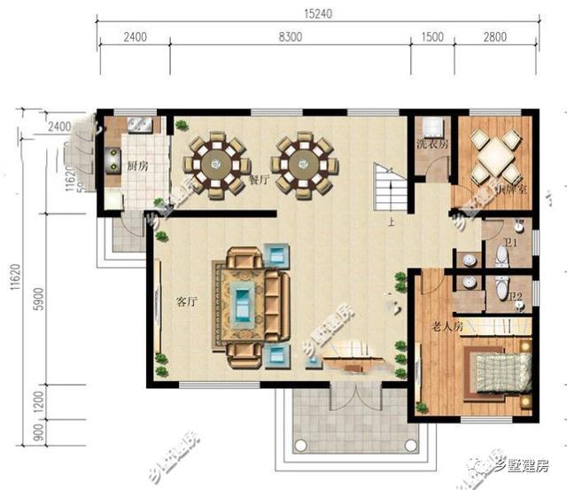 2層新農村自建房設計圖，想要建房的這個戶型可以做參考