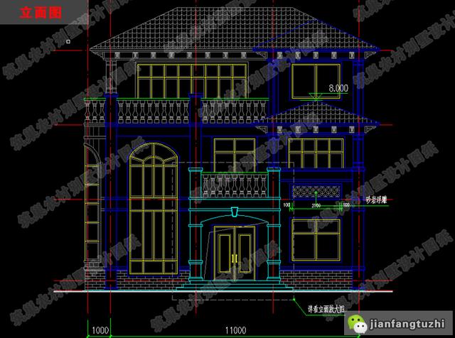 11×11米三層別墅設(shè)計施工圖紙，造價30萬以內(nèi)，十分劃算