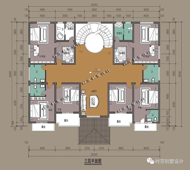 復式四層雙拼中式別墅，帶旋轉樓梯和露臺，是大家庭的最佳選擇