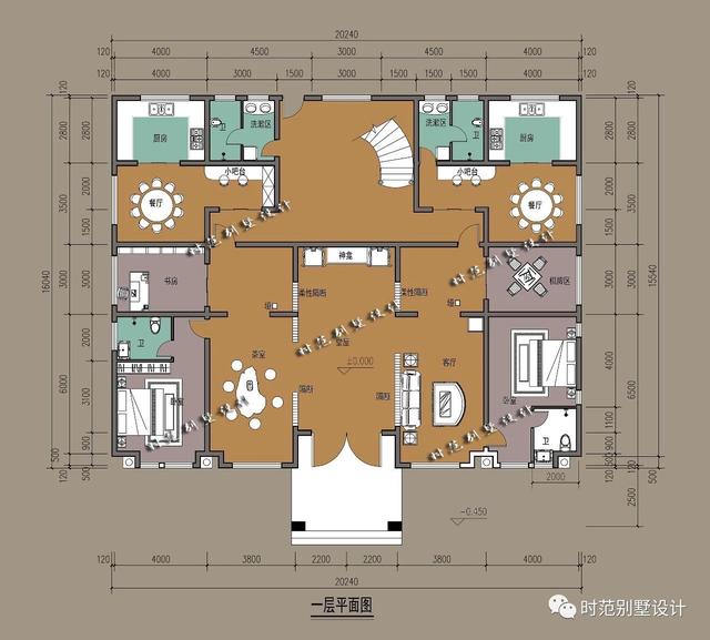 復式四層雙拼中式別墅，帶旋轉樓梯和露臺，是大家庭的最佳選擇