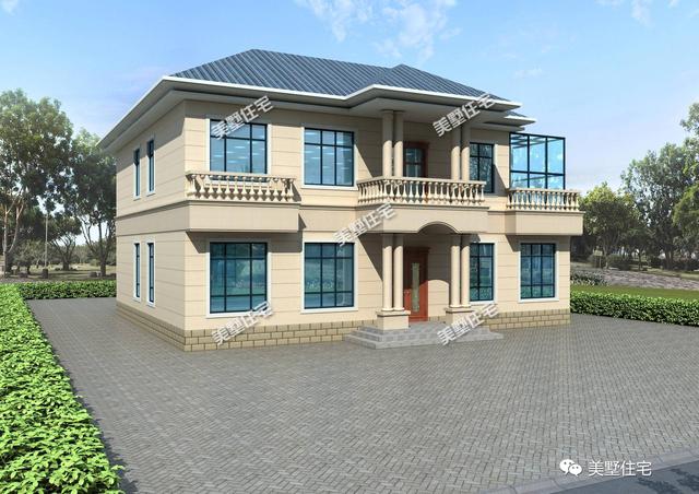 農(nóng)村二層別墅設(shè)計圖，4室2廳+娛樂室+陽光房，布局好，居住舒適