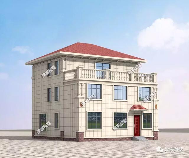 農村別墅設計圖，10.5×13.5米，外觀對稱設計，一種別樣的美麗