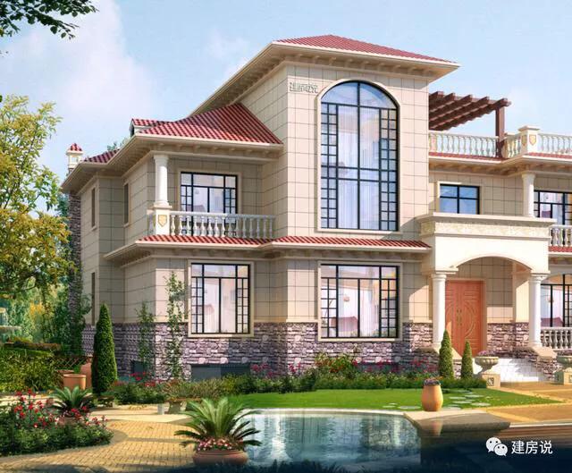 今日推薦別墅設計圖，家里有宅基地的建起來了