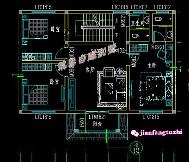 三層農村自建別墅設計圖，造價經濟，簡約接地氣