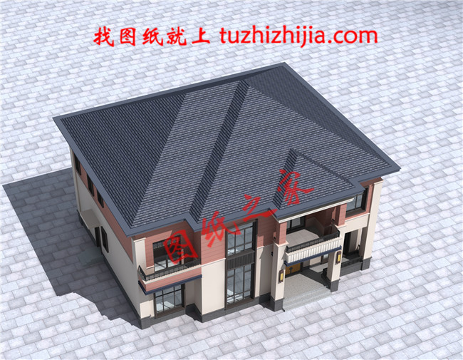 2018二層農村新款別墅圖片及施工圖，新中式風格古典大氣