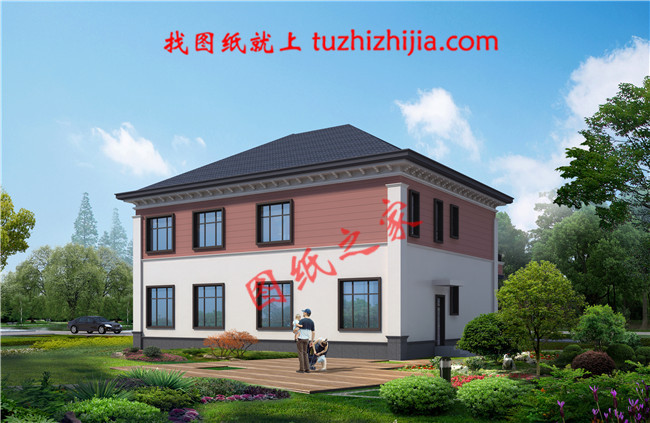 2018二層農村新款別墅圖片及施工圖，新中式風格古典大氣