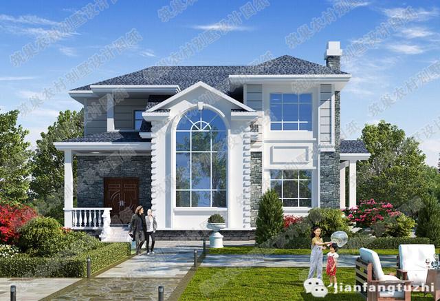 今年爆款二層中式平屋頂自建房設計圖紙，簡單大氣，造價不高，施工簡便