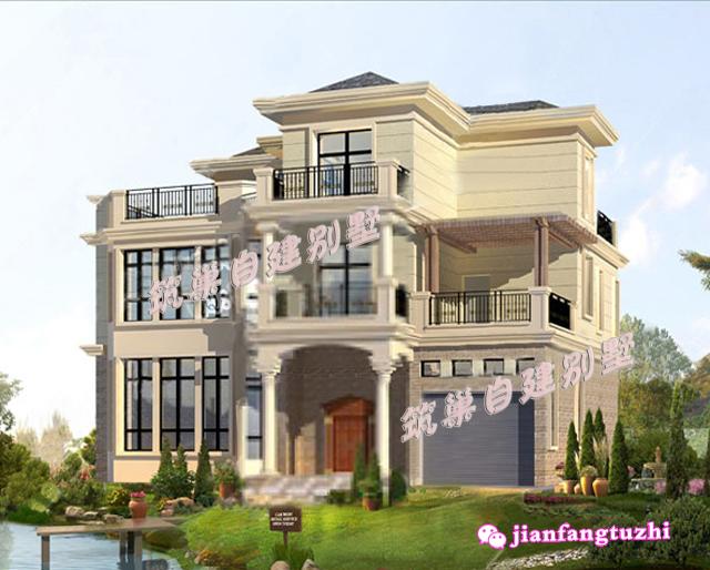 三層復(fù)式別墅設(shè)計圖，150平2廳7臥磚混結(jié)構(gòu)，帶半旋轉(zhuǎn)樓梯+車庫+露臺