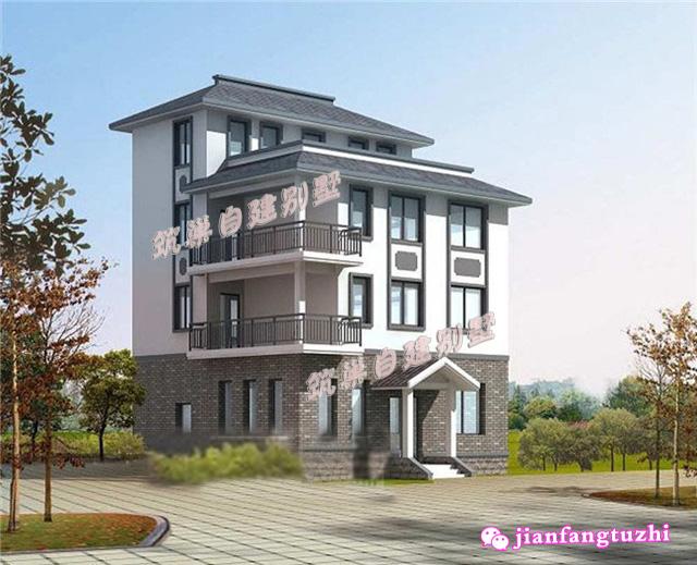 復古中式農村四層別墅房屋設計圖紙，占地面積不足100平米