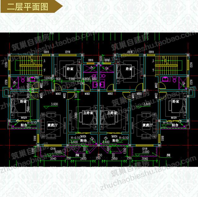 2棟熱款二層雙拼農村自建房全套設計施工圖，造價35萬以內，需要的看看