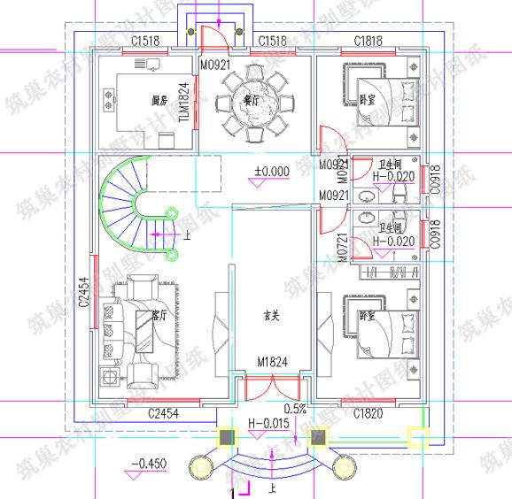 2款40萬以內帶挑空客廳新農村自建房設計圖，戶型實用大氣，一起來看看