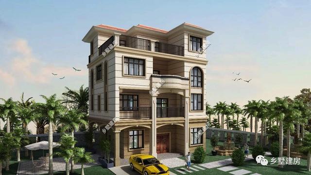 4層頂級歐式別墅設計圖，50萬建成，讓農村生活也優雅別致起來