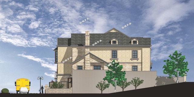 豪華法式雙拼別墅設計圖，帶車庫，適合家境殷實或者家庭成員較多的家庭參考建造