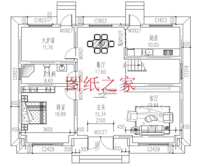 農(nóng)村二層別墅設計圖，簡單大方，占地面積120平方米到150平方米