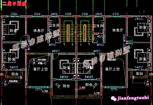 三層對稱雙拼別墅設計圖，造價50萬，實用又好看，一起來看看！