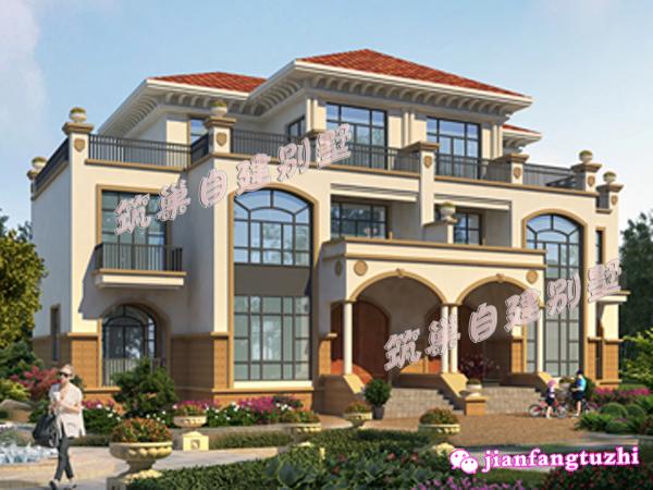 三層對稱雙拼別墅設計圖，造價50萬，實用又好看，一起來看看！