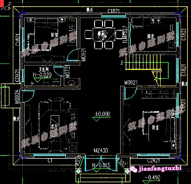 農(nóng)村二層簡歐別墅設計圖，造價20萬，滿足三代同堂居住完全沒問題。
