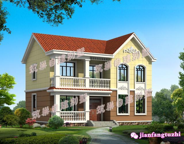 農(nóng)村二層簡歐別墅設計圖，造價20萬，滿足三代同堂居住完全沒問題。