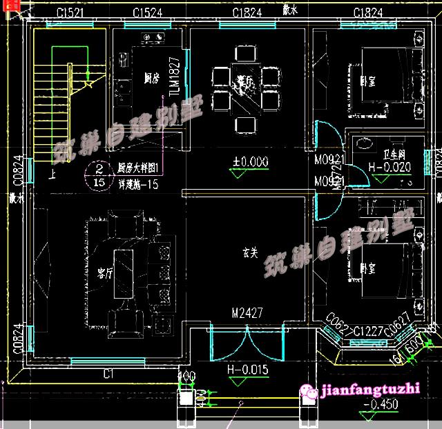 占地150㎡三層新農村別墅設計圖，帶大露臺，高檔大氣，滿足農村大家庭居住。