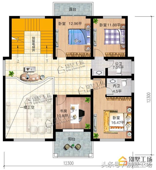 12.3x12.3三層簡歐別墅設計圖，帶電梯，豪華大氣，在農村建一棟很有面子！