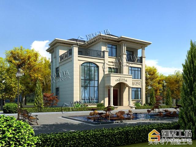 12.3x12.3三層簡歐別墅設計圖，帶電梯，豪華大氣，在農村建一棟很有面子！