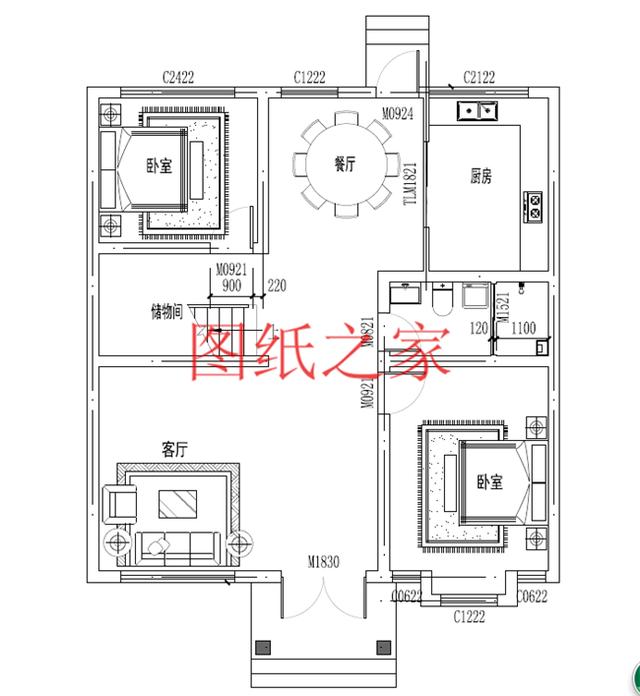 占地100平方米左右小宅基地的二層別墅，造價只要20萬！