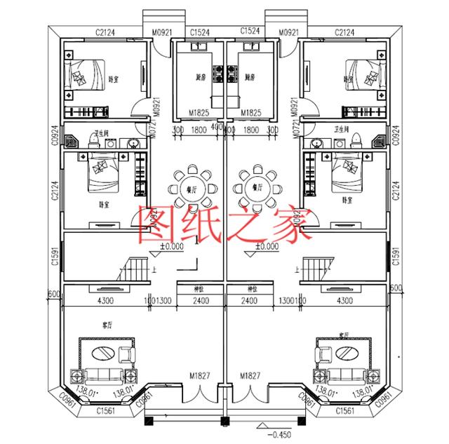 推薦2套三層雙拼別墅，豪華大氣，村里人一定非常羨慕兄弟倆！