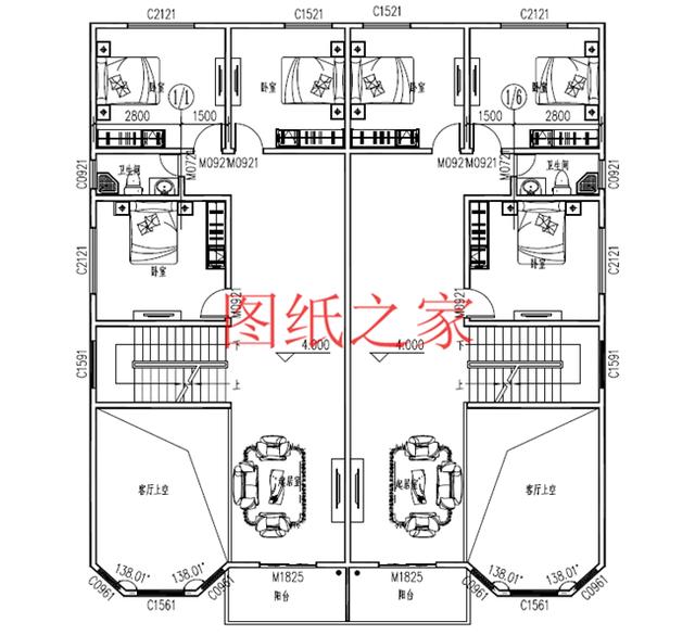 推薦2套三層雙拼別墅，豪華大氣，村里人一定非常羨慕兄弟倆！