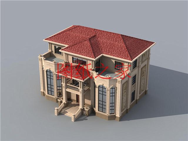 適合大宅基地的三層別墅，包括全套圖紙，豪華氣派，絕對讓你眼前一亮！