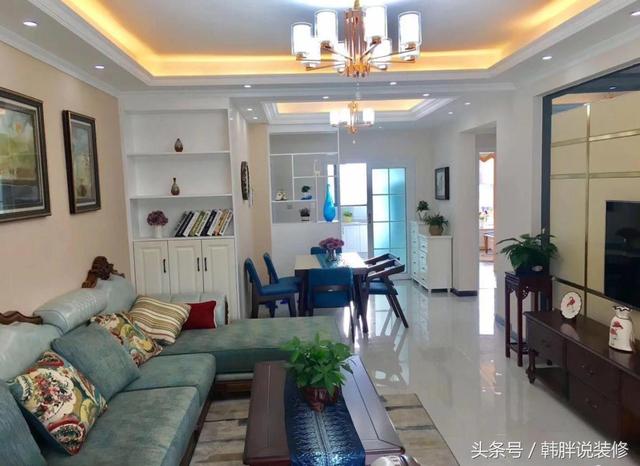 118平米三室兩廳中大戶型新房花20萬裝修，全屋效果漂亮極了，這才是標準的精裝修嘛。