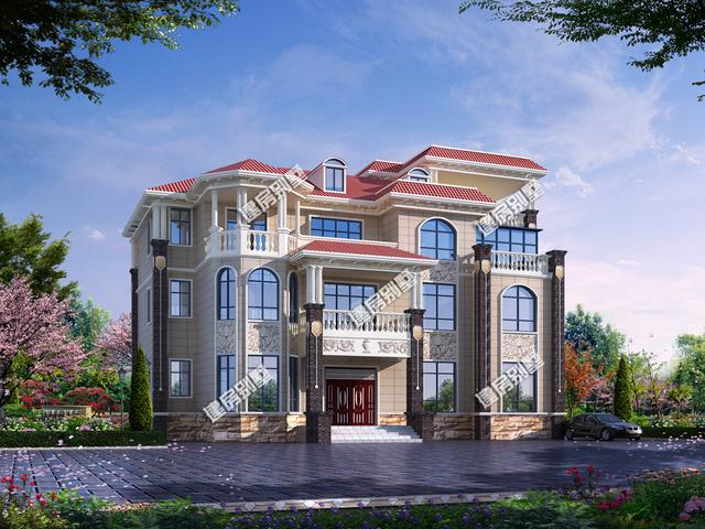 21.7米x14.7米三層農村自建房，豪華大氣，農村自建房里的“瑪莎拉蒂”！