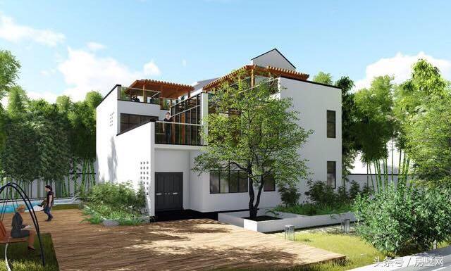 新中式三層磚混結(jié)構(gòu)別墅設(shè)計(jì)圖，豪華還帶泳池，被植物環(huán)繞，空氣超好，非常適合養(yǎng)老！