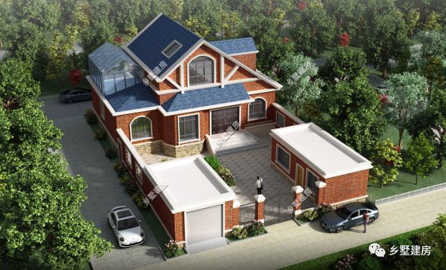 三層款外形豪華大氣的農村別墅設計圖，給你不一樣的感覺！