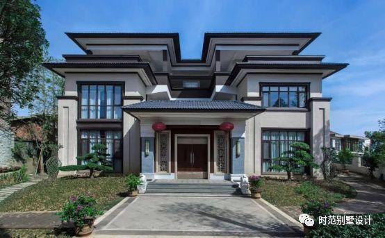 三層中式別墅設計圖，帶庭院+地下室，外觀大氣，是大城市很難能有的舒適。